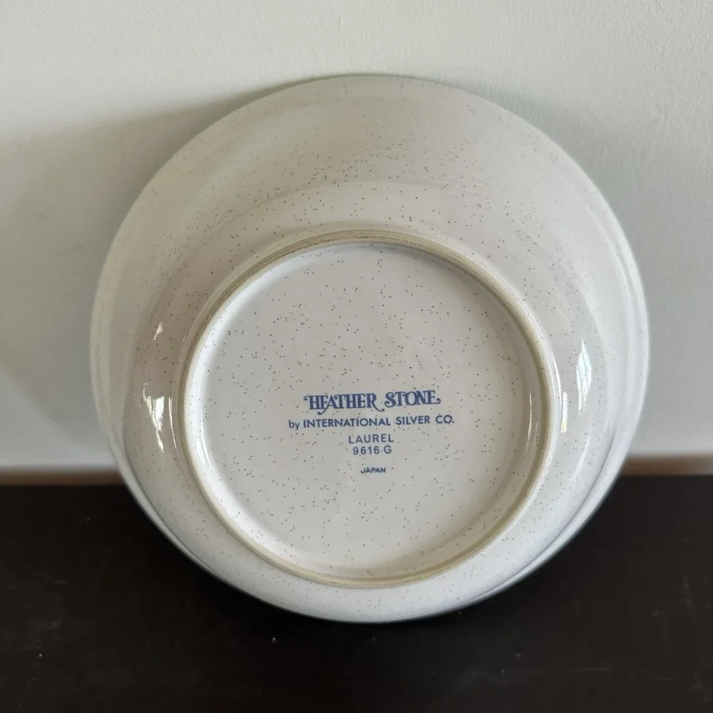 Heather Stone Serving Bowl Laurel International Silver Co Japan Floral 9.5